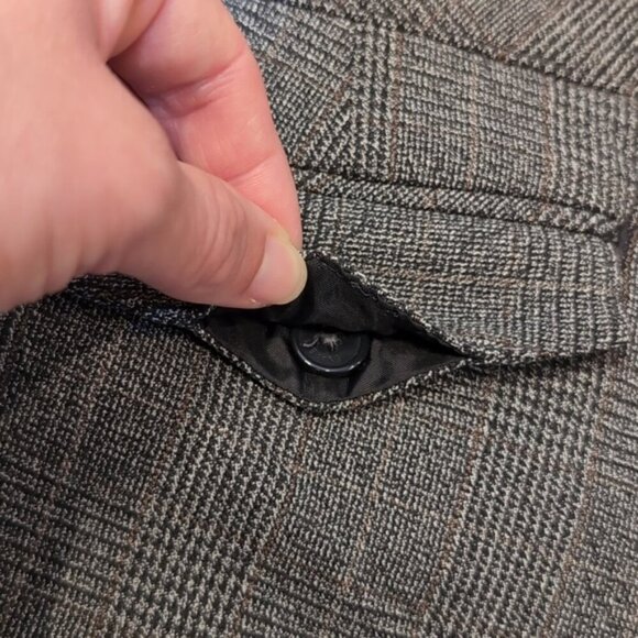 Express Editor Flare Leg Pants Houndstooth Plaid Womens Size 6 Grey Trousers - Picture 10 of 15